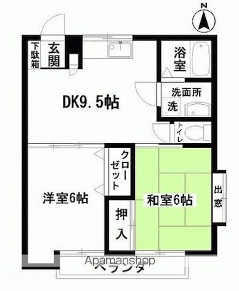 メゾンフジ[2DK/46.28m2]の間取図