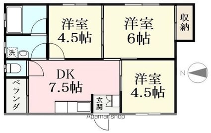 志比口黒川コーポ[3DK/43.3m2]の間取図