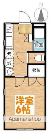 ハイツみどり[1K/19.44m2]の間取図