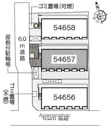 レオネクストアステール[1R/26.5m2]の配置図
