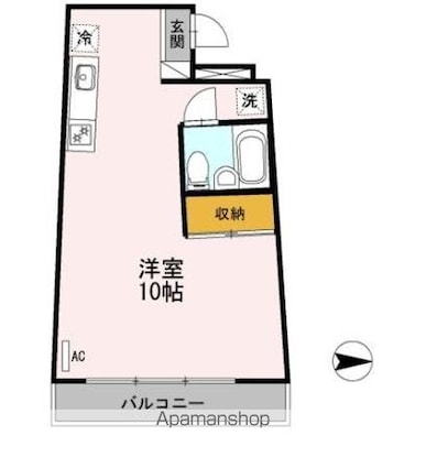 東京都大田区久が原５丁目[1R/27.37m2]の間取図