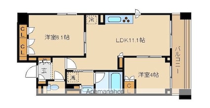 パークアクシス大塚[2LDK/50.11m2]の間取図
