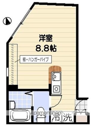 ジュメイラ世田谷[1R/20.95m2]の間取図