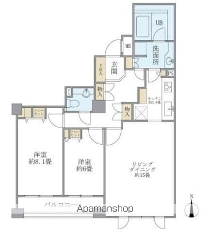 アパートメンツ東山の間取り写真