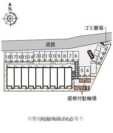 クレイノヴィエント沖代[1K/27m2]の配置図