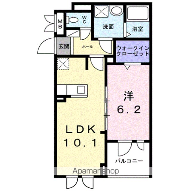 和歌山県和歌山市紀三井寺[1LDK/41.1m2]の間取図