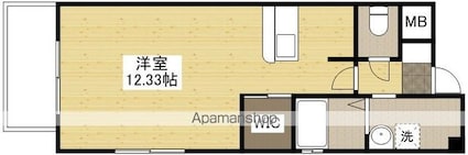 広島県広島市中区小網町[1R/36.75m2]の間取図