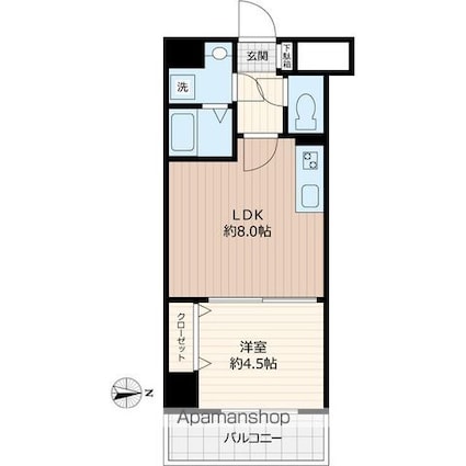 東京都足立区一ツ家１丁目[1LDK/32.57m2]の間取図