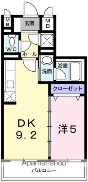 アルドール・Ｋ[1DK/35.49m2]の間取図