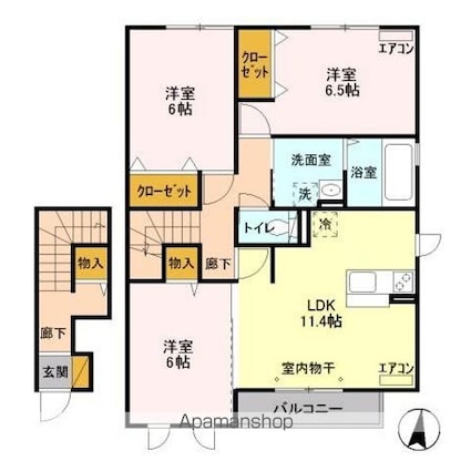 フォレステージ　Ｂ[3LDK/74.06m2]の間取図