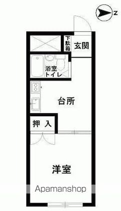 ヒルズビレッジ[1DK/23.54m2]の間取図