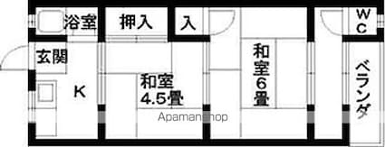 和歌山県和歌山市市小路[2K/29m2]の間取図