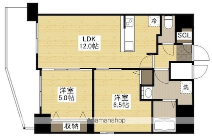 広島県広島市中区国泰寺町１丁目[2LDK/54.64m2]の間取図