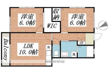 ポートヒルズカシマ[2LDK/60.72m2]の間取図