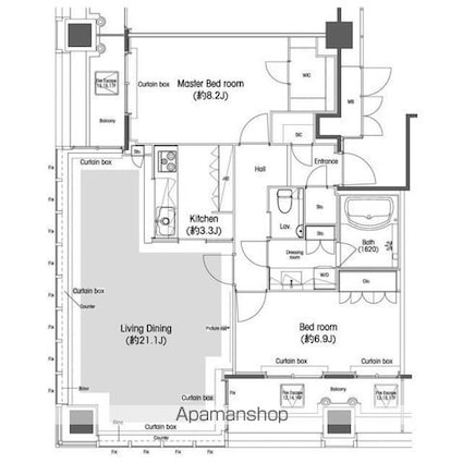 品川グラスレジデンス[2LDK/87.48m2]の間取図