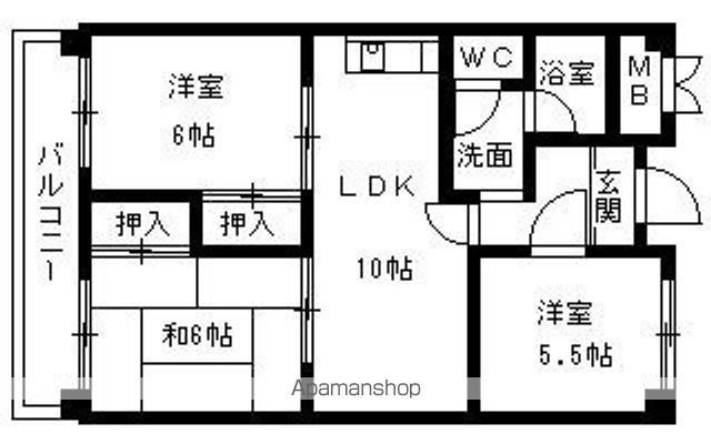 第2マンション寺直の間取り写真