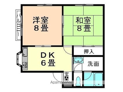 サニーハイツ[2DK/48.3m2]の間取図