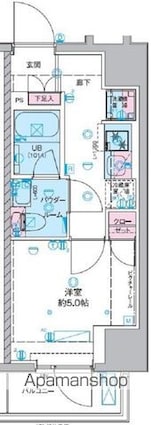 ジェノヴィア桜上水Ⅱ[1K/20.87m2]の間取図
