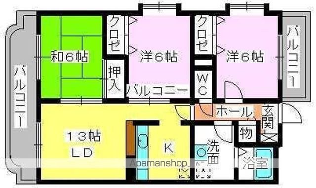 福岡市東区多々良のマンションの間取り