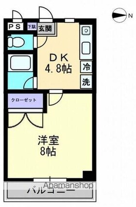 香川県高松市林町[1DK/27.3m2]の間取図