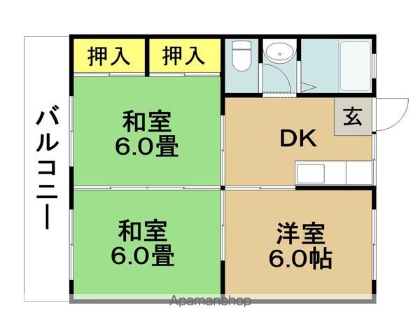 コーポラス湯地の間取り写真