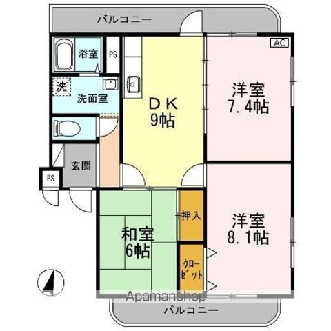 【青梅市新町のマンションの間取り】