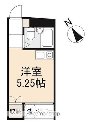 香川県高松市亀岡町[1R/13.25m2]の間取図