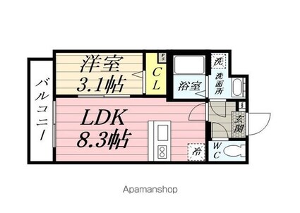 ＶＯＧＵＥ[1LDK/28.15m2]の間取図