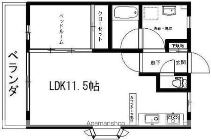 メゾンドＲＩＯ[1LDK/33.81m2]の間取図
