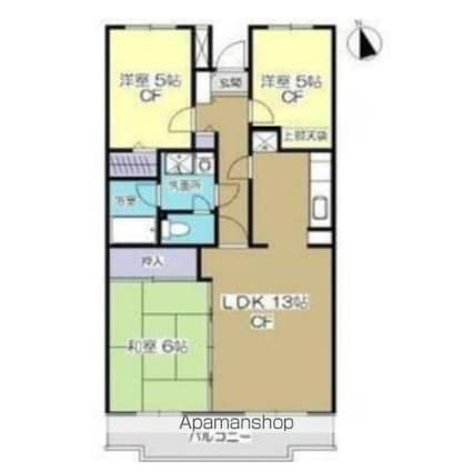 カサグランデ永福[3LDK/65.21m2]の間取図
