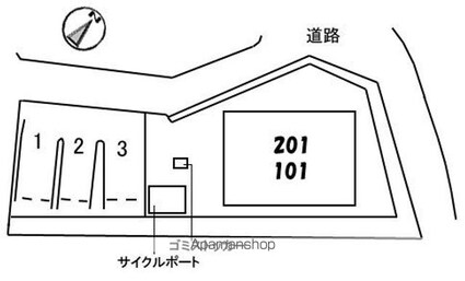 広島県広島市東区中山西２丁目[1LDK/46.99m2]の配置図