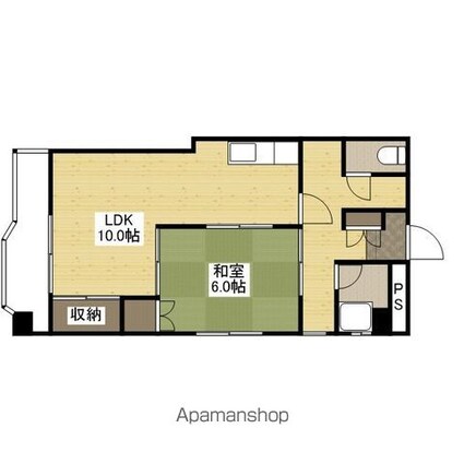 広島県広島市南区稲荷町[1LDK/43.31m2]の間取図