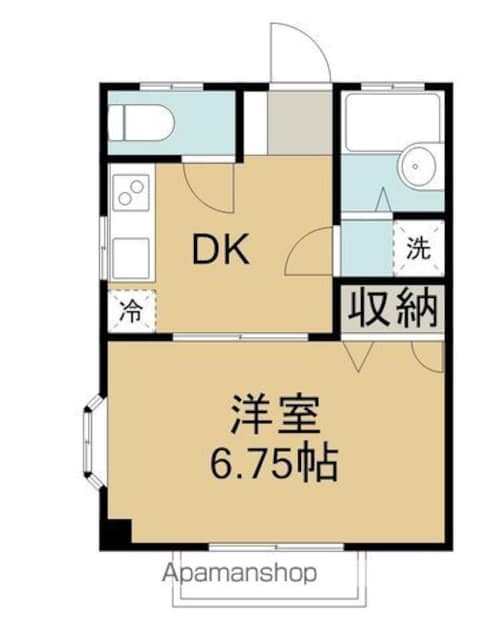 オリエンタルハイツ川西[1DK/26.08m2]の間取図