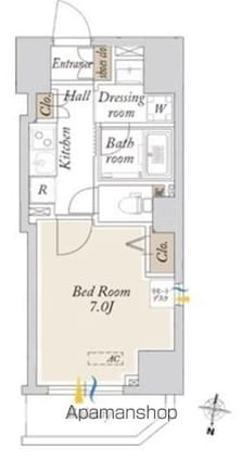 Ｌａ　Ｄｏｕｃｅｕｒ中落合[1K/25.28m2]の間取図