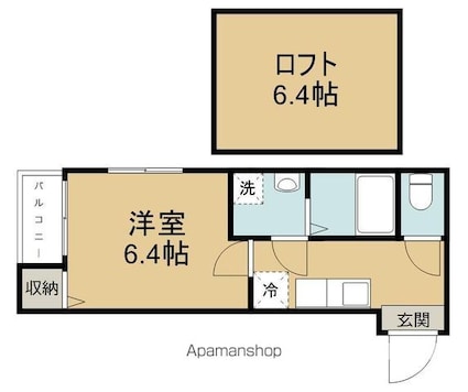 希望が丘荘[1K/20.9m2]の間取図