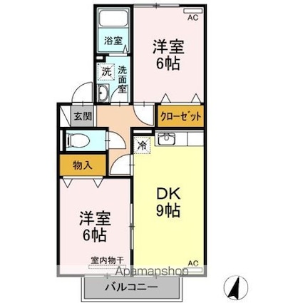 ＥＣＯーレジデンス『モア』　Ｃ棟[2DK/50.42m2]の間取図