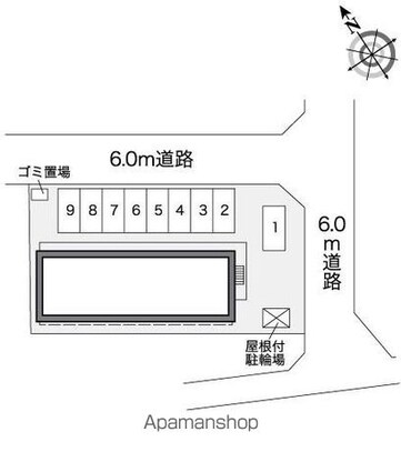 レオパレスＹＡＣ[1K/19.87m2]の配置図