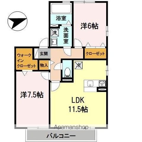 セジュール砥堀 B棟の間取り写真