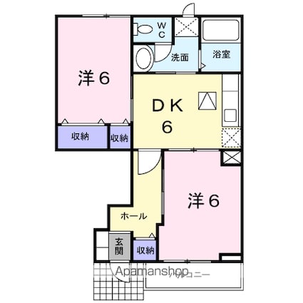 セダ．フィールド２１Ｂ[2DK/46.92m2]の間取図