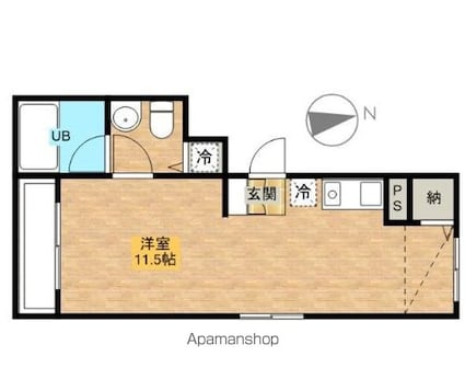 サザンタチエイ[1R/24.51m2]の間取図