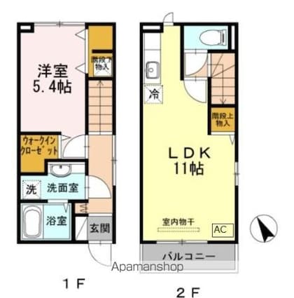 エバーグリーン栄[1LDK/47.18m2]の間取図