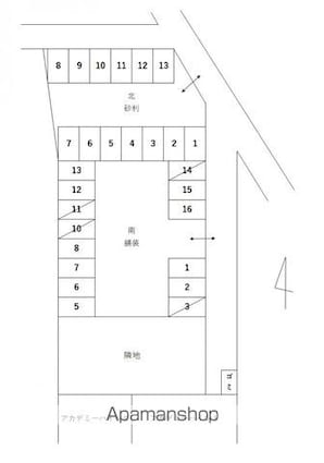 アカデミーハイツⅠ[1R/23.12m2]の配置図