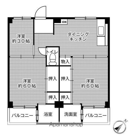 【ビレッジハウス紀三井寺２号棟の間取り】