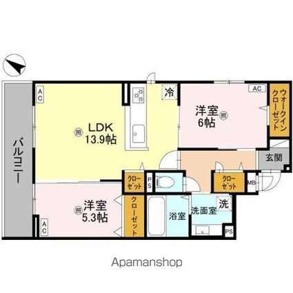 ＲＥＴＲＥＡＴ　２５[2LDK/61.41m2]の間取図