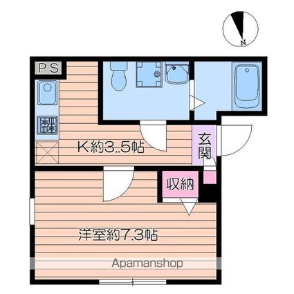 ＩＲＯＨＡ浅草[1K/23.66m2]の間取図