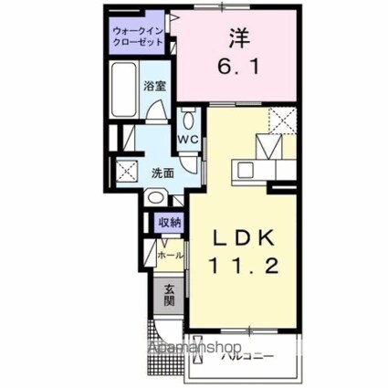 ベネヴォレンテＥ[1LDK/44.18m2]の間取図