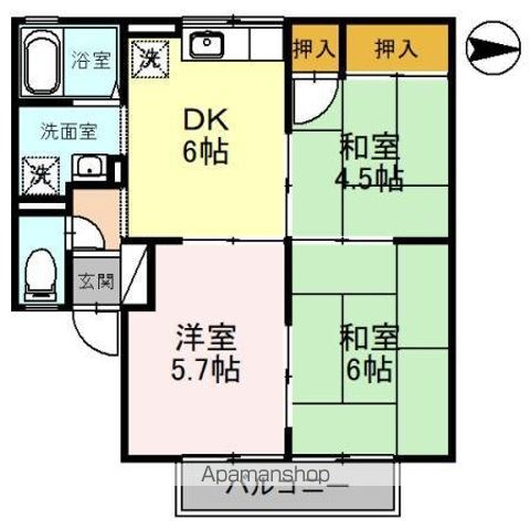 和歌山市鳴神のアパートの間取り