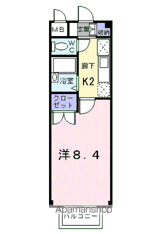 【福岡市東区水谷のアパートの間取り】