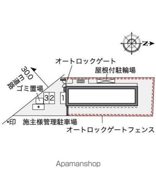東京都練馬区谷原５丁目[1K/26.08m2]の配置図