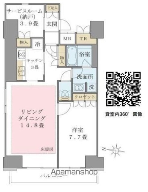 Ｂｒｉｌｌｉａ　ｉｓｔ　東雲キャナルコート[1SLDK/66.18m2]の間取図